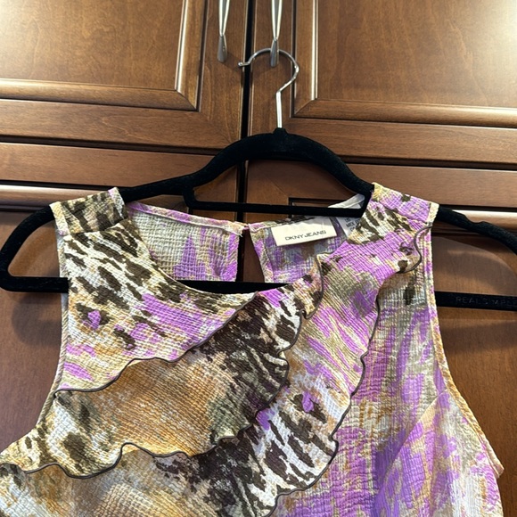 Y2K vintage DKNY Jeans side ruffle tank - Picture 2 of 5